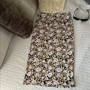 Billabong Black Floral Midi Skirt - Medium